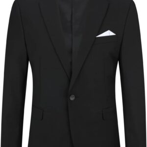 YOUTHUP Blazer for Men Slim Fit 1 Button Suit Jacket Men Business Wedding Blazers