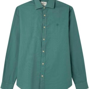 SPRINGFIELD Structure Light Oxford Shirt with Tree Embroidery and Nacar Buttons Lightweight Shirt for Men