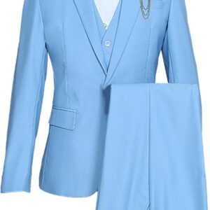 notch lapel suit men metal zipper slim fit wedding prom groomsmen business casual tuxedo suits