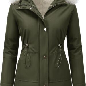 Women's Winter Jacket Parka Jackets Thermal Coats Warm Elegant Winter Jacket with Hood Pockets