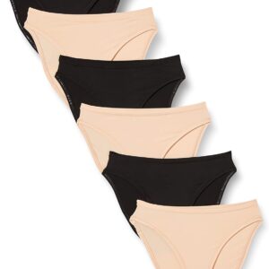 Amazon Essentials Ropa Interior de Corte Alto en Algodón Mujer, Pack de 6
