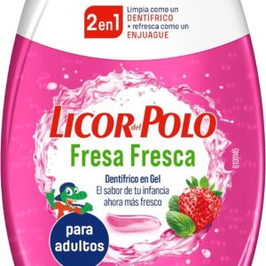 Licor del Polo - Toothpaste 2 in 1 - Junior +6 years Strawberry Flavor - Complete protection against cavities, tartar, plaque and gum problems - 1 pc of 75 ml