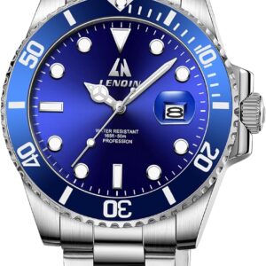 LN LENQIN Watches Men Stainless Steel Analog Quartz Watch for Men Waterproof Wristwatches Minimalist Luminous Date Business Casual Designer Men's Watch