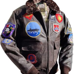 Noble House Top Gun Mavericks Brown Bull Leather Pilot Jacket
