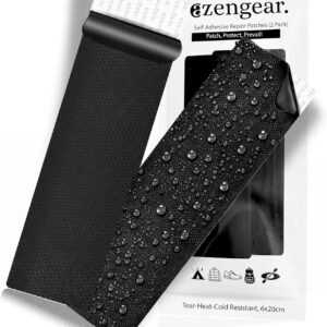 aZengear Repair Patches for Jackets (2 Pieces), Self-Adhesive and Waterproof, Tear-Resistant, Heat and Cold Resistant for Shops, Feathers, Padded Coats, Shoes, Upholstery (Black)