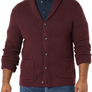 Amazon Essentials Men's Shawl Collar Soft Touch Long Sleeve Cardigan