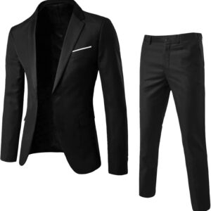Men's 2 Piece Slim Suit Business Suit Wedding Party Vest and Pants Coat