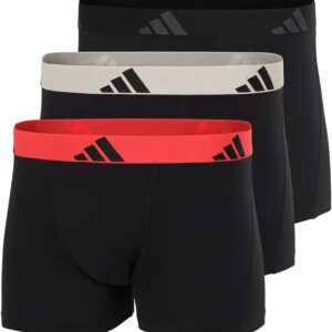 Adidas Men's Boxer Briefs (Pack of 3), Comfortable Cotton Boxer Briefs (Size S-3XL), Assorted_4AM002, L, Assorted_4am002, L