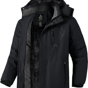 Wantdo Men's Mountain Ski Jacket Winter Coat Waterproof Hooded Snowboard Jacket Warm Outdoor Jacket Windproof Men