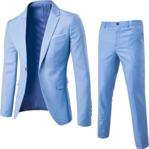 AI 2024 Men's Slim 2 Piece Suit Business Suit Wedding Party Jacket Vest Pants Two-Piece Prom Coat