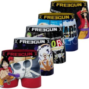 FREEGUN Luffy Men's Boxer Briefs, Roronoa Zoro, Men's Underwear, One Piece, Comfortable and Sweet (Lot of 5)