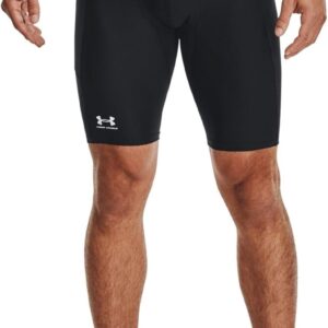 Under Armour Men's Heatgear Pocket Compression Shorts, Black/White