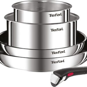 Tefal Ingenio Emotion Set of 2 Frying Pans 24/28 cm + 2 Saucepans 16/20 cm + Removable Handle, Induction Safe, Non-Stick, Titanium Coated, Dishwasher and Oven Safe
