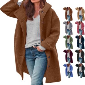 Women's Winter Long Coat, Casual Fleece Jacket, Loose Fit, Warm and Elegant, Dustproof Collar, Outerwear for Autumn/Winter