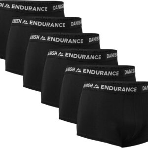 DANISH ENDURANCE Men's Low Waist Short Leg Boxer Briefs, Stretch Boxer Briefs for Men, Sports and Male Cut, 6 Pack