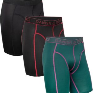 Danish Endurance Men's Sports Trunks 3-Pack Extra Long Underwear for Men Men (Pack of 3)