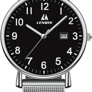 LN LENQIN Men's Watch Military Watches Analog Quartz Watches for Men Waterproof Wristwatches with Date Sports Watch Tactical Military Nylon Strap