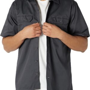 Amazon Essentials Men's Stain & Wrinkle Resistant Short Sleeve Work Shirt