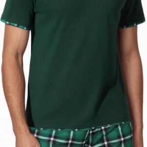 Litherday Men's Summer Pyjama Set of Cotton with Short Sleeve T-Shirt and Shorts with Pockets, Soft and Comfortable