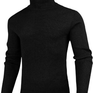 Sykooria Men's Turtleneck Sweater Warm Knitted Sweater Men Slim Fit Pullover Long Sleeve for Autumn Winter