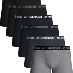ANTONIO ROSSI 6/12 Pack Mens Boxer Briefs Open Fly Keyhole Briefs Super Soft Cotton No Itch Tags Breathable Moisture Wicking