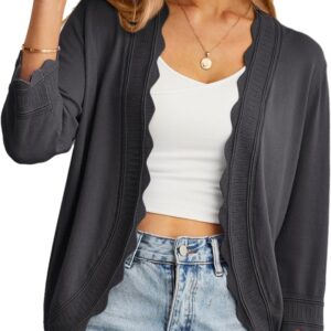 Women Casual Knit Cardigan Elegant Open Front Cardigan Classic 3/4 Sleeve Coat Elegant Women