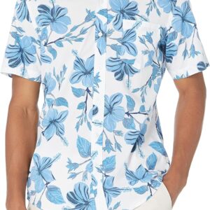 Amazon Essentials Slim Fit Shirt with Short Sleeves, Buttons and Print Men