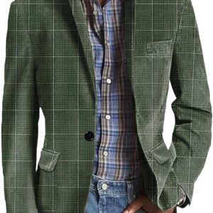 Men's Blazer Casual Slim Fit, Men's Casual Blazer with Lapel One Button Simple Casual Fashion Blazer Coat Sports Breathable with Pocket and Button