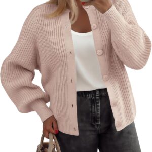 Zeagoo womens oversized button down cardigan fall open front lightweight v neck outwear